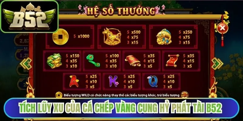 Tích lũy xu của cá chép vàng cung hỷ phát tài B52